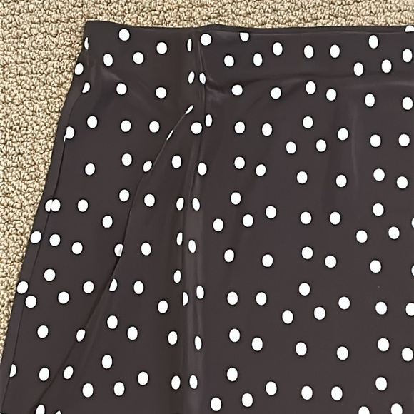 NEW AYR The La Di Da Sicilian Umber Dot Brown Silk Midi Skirt size X-Large - Picture 3 of 12